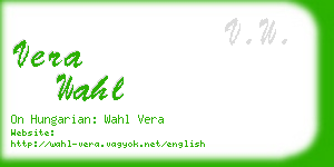 vera wahl business card